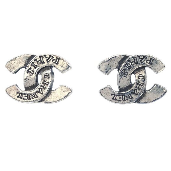 Chanel CC Piercing Earrings Silver 99A 165798 - Picture 5 of 8